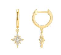 PAVOI 14K Gold Plated Huggie Earrings for Women - S925 Sterling Silver Post Drop/Dangle Gold Earrings for Women - Trending Fashion Jewelry