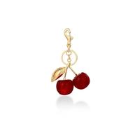 PAVOI 14K Gold Plated Initial Letters, Heart & Cherry Bag Charms for Women | Trendy Chunky Keychain Pendants for Handbags, Totes & Purses | Cute, Fashionable Accessories or Gifts, Yellow Gold, 11.5 cm