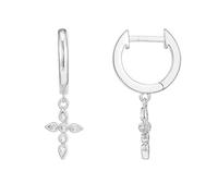 PAVOI 14K Gold Plated S925 Sterling Silver Post Lightweight Drop/Dangle Huggie Earrings for Women | Religious Ornament: Cross, Evil Eye, Clover, Celtic | Dainty Earrings for Women
