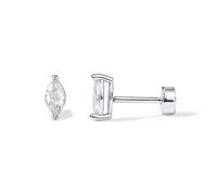 PAVOI 14K Gold Plated Solid 925 Sterling Silver Post Cubic Zirconia Flat Back Earrings for Women | Cartilage Earring | Helix Piercing Jewelry | Small Stud Earrings | Trinity, Pearl, Marquise, Opal,