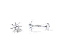 PAVOI 14K Gold Plated Solid 925 Sterling Silver Post Flat Back Stud Earrings for Women | Cartilage Helix Piercing | Cubic Zirconia Earrings, White Gold, Cubic Zirconia