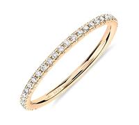 PAVOI 14K Gold Plated Sterling Silver CZ Simulated Diamond Stackable Ring Eternity Bands for Women (Yellow Gold,Size 10)