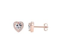 PAVOI 14K Gold Plated Sterling Silver Post Brilliant Round Faux Diamond Halo Earrings - Premium Cubic Zirconia in Rose Gold, White Gold and Yellow Gold