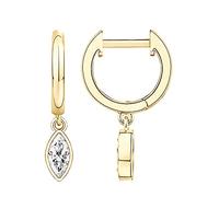 PAVOI 14K Yellow Gold Plated S925 Sterling Silver Post Drop/Dangle Huggie Earrings for Women | Dainty Marquise Earrings