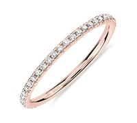 PAVOI AAAAA CZ 14K Rose Gold Plated Silver Cubic Zirconia Stackable Eternity Ring - Size 5