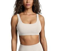 PAVOI ACTIVE Buttery Soft Sports Bras for Women - High Support Low Scoop Neck U Back Padded Yoga Gym Workout Bra - FlexFlow, Moon, S