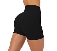 PAVOI Active Buttery Soft Yoga Workout Shorts for Women - High Waisted Butt Sculpting 4" & 6" Gym Biker Shorts - FlexFlow, Black, XS
