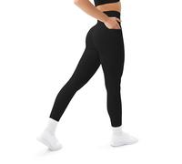 PAVOI Active Leggings with Pockets | Compressive High Waisted Butt Sculpting Women's Full Length Workout Pants | HiPerform, Black, S