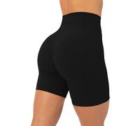 PAVOI Active Sculpting Gym Shorts | High Waisted Butt Shaping 4'' & 6'' Women's Biker Low Impact Shorts | FlexFlow XS to 3X Plus, Black, S