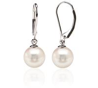 PAVOI Sterling Silver Simulated Shell Pearl Earrings Leverback Dangle Studs 6mm