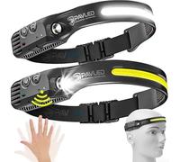 Pavs Head Torch Rechargeable, LED Headlamp Motion Sensor Headtorch 230° Widen View & 5 Modes, Hands-Free IPX4 Waterproof Head Lamp for Cycling Fishing Running 2 (3)