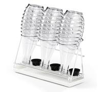 PAVSTINE Stainless Steel Bottle Holder for Sodastream, Foldable Bottle Stand with Removable Tray, Dishwasher Safe, Cake Organiser