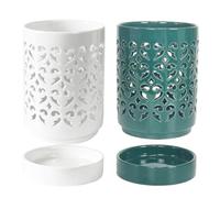 pavtner Orchid Pots with Holes 4 Inch, Ceramic Orchid Pot for Repotting with Saucers,More Ventilation Hole Easy Breathing, Plant Pot for Repotting Orchids and Other Flowers - Indoor/Outdoor