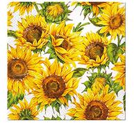 PAW 3-Ply Decoupage Tissue Paper Napkins Serviettes 33cm x 33cm - Pack of 20 (Dancing Sunflowers)