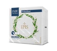 PAW - Airlaid Cloth-Like Napkins (40 x 40 cm) | 50 Pieces | Ideal for Wedding, Christening, Communion, Birthday | Linen Feel Elegant Napkins | Color: White Flowers