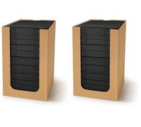 PAW - Airlaid Cocktail Napkins (20 x 20 cm) I 100 Pieces I Plain I Fabric-Like I Elegant Table Decoration I HoReCa I for Occasions Like Weddings, Parties, Christmas I Unicolour: Black (Pack of 2)