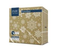 PAW - Airlaid Napkins (40 x 40 cm) I 50 Pieces I Perfect for Christmas, Winter, Holidays I Christmas Eve Table Decoration I Airlaid Napkins Cloth-Like - Snowflakes Gold I Snowflakes Gold