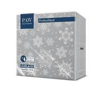 PAW - Airlaid Napkins (40 x 40 cm) I 50 Pieces I Perfect for Christmas, Winter, Holidays I Christmas Eve Table Decoration I Airlaid Napkins Cloth-Like - Snowflakes Silver I Snowflakes Silver