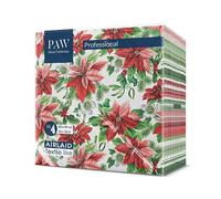 PAW - Airlaid Napkins (40 x 40 cm) I 50 Pieces I Perfect for Christmas, Winter, Holidays I Christmas Eve Table Decoration I Airlaid Napkins Cloth-Like - Glory Poinsettia I Glory Poinsettia