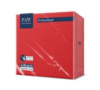 PAW - Airlaid Napkins (40 x 40 cm) I 50 Pieces I Plain I Fabric-Like I Elegant Table Decoration I HoReCa I for Important Occasions Like Weddings, Parties, Christmas I Unicolour: Red