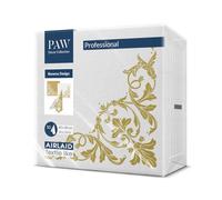 Paw Airlaid Napkins - Fabric-Like (40 x 40 cm) I Pack of 50 I Ideal for Weddings, Christenings, Communion, Birthdays I High-Quality Table Decoration Back Pattern - White/Gold I Reverse Motif