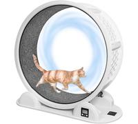 Paw and Claw Friendly Cat Exercise Wheel, 37.8 inch Quiet Cat Running Wheel with Pedometer and Carpeted Runway, Cat Treadmill Wheel for Indoor Cat, Kitty’s Longer Life