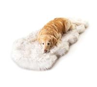 PAW BRANDS PupRug Runner Orthopedic Dog Bed, White Curve, 72x28 | Runner-style memory foam bed doubles as a rug - waterproof, washable