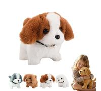 Paw Buddy - Interactive Stuffed Dog for Children, Plush Puppy Toy Electronic Interactive Pet Dog, Realistic Interactive Puppy That Walks, Barks & Wags Tail for Boys & Girls (white brown)