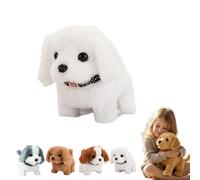 Paw Buddy - Interactive Stuffed Dog for Children, Plush Puppy Toy Electronic Interactive Pet Dog, Realistic Interactive Puppy That Walks, Barks & Wags Tail for Boys & Girls (white)
