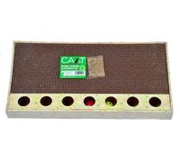 Paw Chase & Scratch Combination Cat Scratcher with Interative Cat Ball Game CA&T Brown One Size