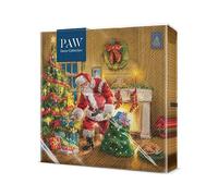 PAW Christmas Paper Napkins Gifts Santa Claus Napkins 3 Ply Tissue Paper 33 x 33 cm Pack of 20 Ideal Table Decoration for Christmas