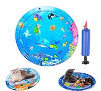 Paw Cool Oasis Bed, Pet Water Bed, 2025 Upgraded Pet Cooling Water Bed - Ideal for Cats and Dogs, Cat Waterbed Toy with Fish, Discover the Ultimate Comfort for Your Pet (E)