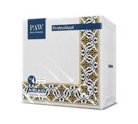 PAW Decor Collection - Airlaid Cloth-Like Napkins (40 x 40 cm) | 50 Pieces | Ideal for Wedding, Christening, Communion, Birthday | Linen Feel Elegant Napkins | Color: Floral Frame Gold-Black