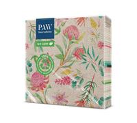 PAW - Disposable Napkins 3-Ply (33 x 33 cm) | 20 Pieces | Recycled Paper Napkins with Nature Design | Perfect for Tea Parties, Weddings, Birthdays | Color: Passionflower