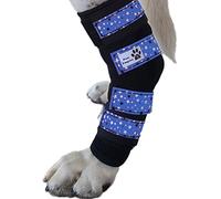 Paw Empire - Pair of Dog Leg Braces, Ultra Supportive, Comfortable, Dual Metal Springs, Hind Leg Wraps, Canine Hock Brace for Joint Arthritis, Assists Injury & Sprains (Dark Blue Stars, Large)