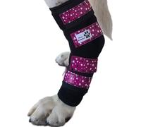 Paw Empire - Pair of Dog Leg Braces, Ultra Supportive, Comfortable, Dual Metal Springs, Hind Leg Wraps, Canine Hock Brace for Joint Arthritis, Assists Injury & Sprains (Purple Stars, Large)