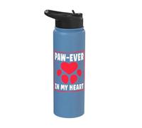 Paw-Ever in My Heart Paw Dog Lover Stainless Steel Insulated Water Bottle