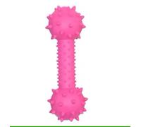 Paw-FECT Piece Durabel Rubber Dog Teeth Cleaning Dumbbell Chew Toy (Pink)