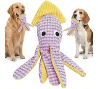Paw-FECT Piece Soft Plush Squid Dog Toy, with Interactive Squeaker, Crinkle Legs and Fin, Great Companion and Emotional Support Durable Chew Toy, Breeds and Size Dogs