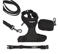 Paw Highness Dog Walking Harness, Collar, Leash & Poo Bag Holder Set in Black Small