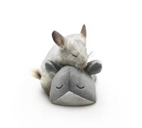 Paw Inspired Chinchilla Cuddler for Chinchillas, Guinea Pigs, Hamsters, Rats, Ferrets, Hedgehogs, Sugar Gliders, Small Animals | 9-Inch Chinchilla Plush Accessory Toy (Gray)