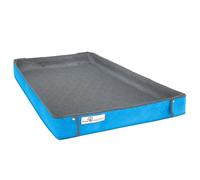 Paw Inspired Critter Box Washable Cage Liner, Reversible Fleece Bedding with Raised Sides for Guinea Pigs and Other Small Animals (C&C 2x4 (14" Grids), Gray/Blue)