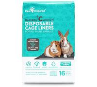 Paw Inspired Disposable Guinea Pig Cage Liners | Bamboo Charcoal Odor Control | Super Absorbent Liners for Ferrets, Rabbits, Hamsters and Small Animals (36" x 18" (Wabbitat 37") - 16ct)