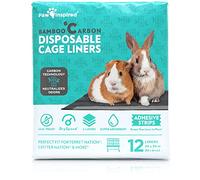 Paw Inspired Disposable Guinea Pig Cage Liners | Bamboo Charcoal Odour Control | Super Absorbent Liners for Ferrets, Rabbits, Hamsters and Small Animals (34 x 24 (Critter Nation) -12 ct)