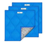 Paw Inspired PopCorner Pet Bed Mat for Small Animals, Guinea Pig Cage Liners, Washable Fleece Bedding or Pet Bed Mat for Small Animals (Blue, 12X12 (3 Packs))