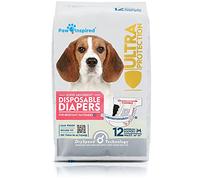 Paw Inspired Ultra Protection Disposable Dog Diapers, Female, Medium, 12 Count