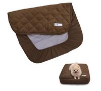 Paw Inspired Waterproof Fitted Cover for Dog Bed | Washable Bed Protector for Dog Mattress | Removable Replacement Cover for Small Pet Bed (Dark Brown, 24 x 17 x 5 Inch)