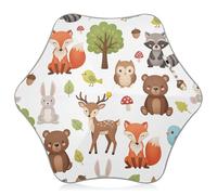 Paw Kids Umbrella for Girls Long Small Boy Umbrellas for Rain Black Uv Protection Sun Umbrellas Upf 50 Cute Forest Animals Foxes Deers