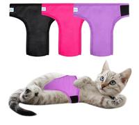 Paw Legend Cat Diapers for Female Cats Spraying Washable Reusable Kitten Diapers for Cats Incontinence Pet Diapers (3 Pack, Colorful, Large)