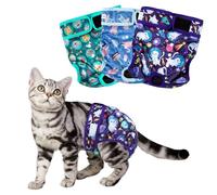 Paw Legend Cat Diapers for Female Cats Spraying Washable Reusable Kitten Diapers for Cats Incontinence Pet Diapers (3 Pack, Medium)